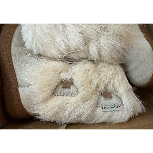 PAJAR Gorgeous Girl's Winter Boots WHITE Fur Trimmed Italian Wool - Picture 9 of 16